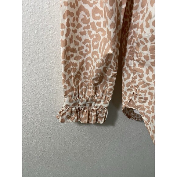 J.Crew Button Up Shirt 2 Leopard Womens Classic Ruffled Collard New NWT $89.50 - Picture 3 of 10